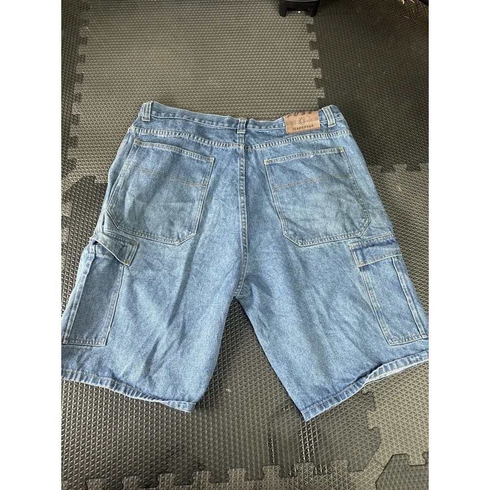 FUSE Men's Size 40 Blue Denim Cargo Shorts Jeans Wear Relaxed Fit Pockets